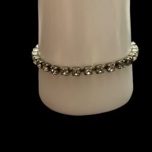 Vintage fashion silver tone and rhinestone Bracelet